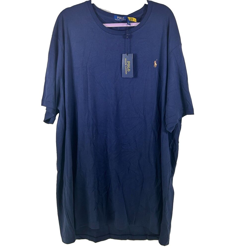 NWT Men's Polo Ralph Lauren 3XLT Navy Crewneck T-Shirt Flesh Pony Big & Tall
